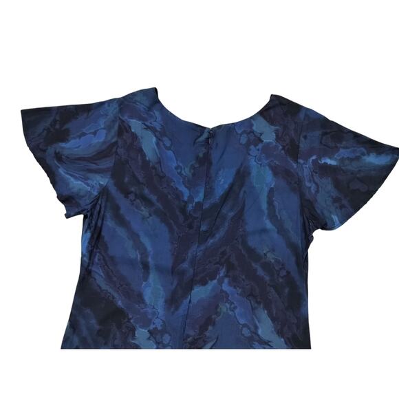 Soft Sorrundings womens blue marble print flutter sleeve casual maxi dress sz M - Picture 9 of 13